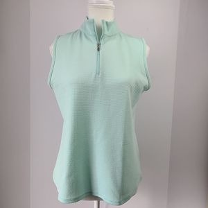 Maggie Lane 1/4 zip sleeveless blouse, size S (PTP 19.5")